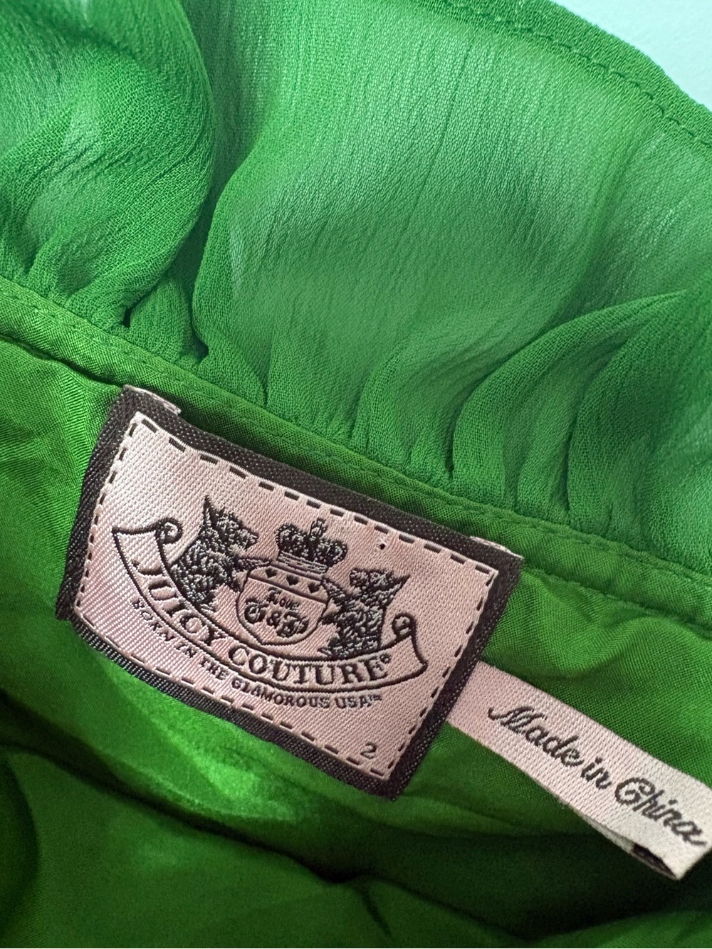 Juicy Couture Vibrant Green Chiffon dress